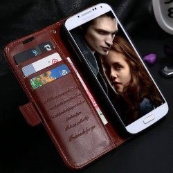 Retro Fashion Logo Case for Samsung Galaxy S4 I9500 Luxury Wallet Stand Leather Cover Phone Bag RCD Free Film HLC0052