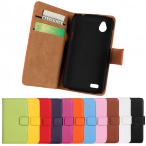 Buy Stand Wallet Genuine Leather Case Cover for HTC Desire V T328W for Desire X T328e Phone Cases with Card Holder online