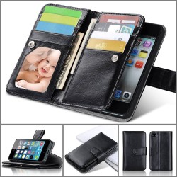 5S Multi-function Wallet Case For iPhone 5 5S Case Cover With Card Slots & Photo Frame PU Leather Flip Stand Phone Housing
