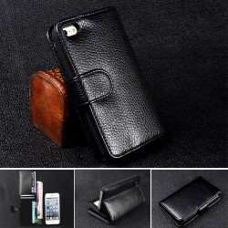 5S Wallet Stand Design PU Leather Business Man Case For iphone 5S 5 5g With 6 Card Holders & Gift Anti-Scratch Screen Protector