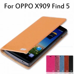 7 Color,Natural Genuine Leather Flip Stand Cover Case For OPPO X909 Find 5 Luxury Bags