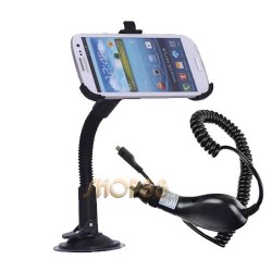 Car Charger + Rotating Holder Stands for Samsung Galaxy S3 III i9300