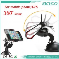 Car Windshield Stand Mount Holder Bracket for Iphone 4 5 5s 5g /GPS/MP4 Rotating 360 Degree