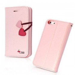Colorful Cherry Heart Case for Iphone 5c for Iphone5 5s 5g Flip Wallet PU Leather Magnetic Cover Stand Holder Card Slot RCD03704