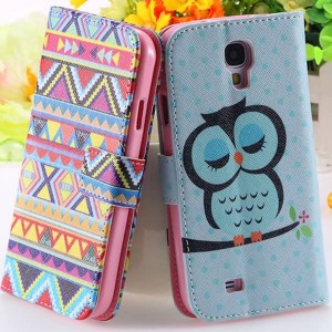 Buy Colorful Mat Pattern Wallet Case for Samsung Galaxy S4 I9500 S5 I9600 Flip PU Leather Cover Stand Function Card Insert RCD04135 online