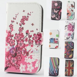 Cute Bird PU Leather Football & Pageant Plum Flower Flag Stand Holder Wallet Flip Case Cover For HTC One 2 M8 Mini Phone Case