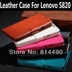 Dedicated lenovo s820 leather protective case holster for lenovo s820 stand function retail packing