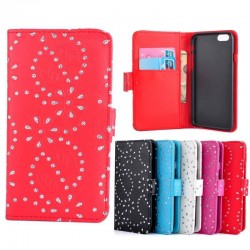 Diamond Glitter Wallet Leather Case for iPhone 6 Back Stand bags Case with Credit Card holder slot