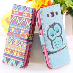 Elf Owl Sprite National Lovely Matte Case for Samsung Galaxy S3 i9300 Wallet Stand Flip Leather Bird Crown Phone Cover RCD04134