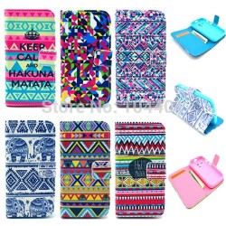 Flip PU Leather Wallet Case For Motorola Moto G Phone Stand Cover Cases with card holder Fashion Tribal Pattern