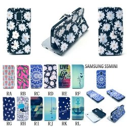 Flower Fruit Flip Stand Leather Case for Samsung Galaxy S5 Mini Phone Case Card Slot Wallet Case for Samsung S5Mini G800 Cases