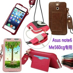 For ASUS fonepad note 6 me560cg Leather protective stand cover,PU Leather case for me560,holsteins lanyard set