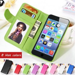 For iphone6 Cases Fashion Wallet Stand Soft Leather Case For iphone 6 4.7 Luxury Phone Bag Cover With Card Holder + Photo Frame