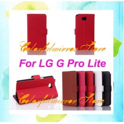 For LG G Pro Lite Dual D686 Phone Leather Wallet Case Flip Magnetic Protective Stand Cover