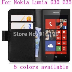1pcs Wallet Stand Flip Leather Case Cover Skin For Nokia Lumia 630 / 635 5 colors available
