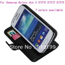 1Pcs Wallet Stand Flip Leather Cover Skin Case For Samsung Galaxy Ace 3 GT-S7270 S7272 S7275