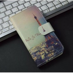 Cute Cartoon Pattern with Stand Leather Flip Case for Huawei U9500 Ascend D1 Phone Cover with Card Holder
