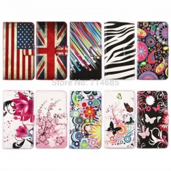 PU Wallet Stand Design Etui Lumia630 Leather Phone Case for Nokia Lumia 630 Cover Card Holder Bag Butterfly Flower