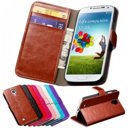 S4 Luxury Wallet Stand Design PU Leather Case for Samsung Galaxy S4 i9500 SIV S IV Bag Cover, Free Screen Film