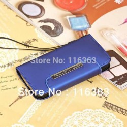 Refined Wallet pouch Design PU Leather case for Samsung Galaxy S4 mini i9190 Luxury flip Cover with 2 Card Holders