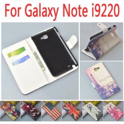 Flip batttery housing leather Case Cover for Samsung Galaxy Note N7000 I9220