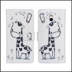 PU Cartoon Giraffe Wallet Stand Leather Case for HTC One Mini M4 Phone Cover with Card & Slot to Choose +