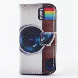 PU Leather Cartoon Bird Bicycle & Flower Camera Style Wallet Stand Flip Case Cover For iPhone 4 4G 4S Shell Phone Cases
