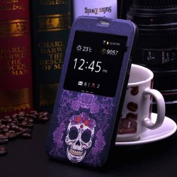 Punk Skull Tiger Cartoon View Window Stand Magnetic Flip PU Leather Retro Case for Samsung galaxy S5 SV I9600 Cover
