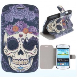 Punk Style Skull Tiger Cartoon Stand Magnetic Flip Leather Retro Case for Samsung Galaxy S3 SIII Mini i8190 Cover