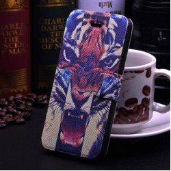 Punk Style Skull Tiger Wallet Stand Magnetic Flip PU Leather Retro Slim Case for Apple iphone 5 5S 5G Cover