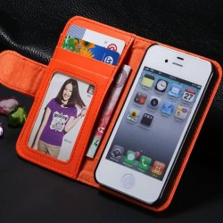Retro Photo Frame Wallet Case for iphone 4 4S 4G 5 5S 5G Flip Plain Skin Stand Luxury Leather Cover Bags RCD02342