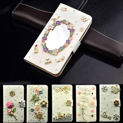 S4 Luxury Wallet Stand Flip PU Leather Diamond Eiffel Bowknot Flower Case For Samsung Galaxy S 4 SIV I9500 Handmade Phone Cover