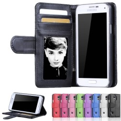 S5 mini Phone Case Leather Wallet Case For Samsung Galaxy S5 mini G800 Flip Cover With Photo Frame Card Slots Stand Hard