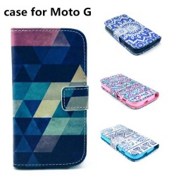 Sale New PU leather + PC Cell Phone Cases for Motorola G Vintage Cover Case for MOTO G Wallet Case Cover with Card Holder Stand
