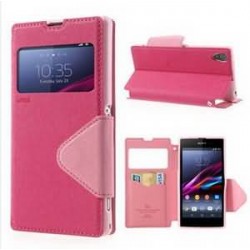 Screen Protector + Roar Korea Diary Leather View Window Cover Phone Case Stand For Sony Xperia Z1 L39h C6902 C6903 C6943