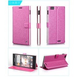 Silk pattern lenovo k900 leather case Stand Design Leather Luxury Bag Cover Book Style With Card Holder for K900