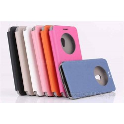 Single Window Stand PU Leather Phone Case for Asus Zenfone 5 Cover with Card Slot Black White