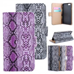 Snake Skin Line Wallet Leather Case for iPhone 6 Bags Cases with Business Credit Card Holder Back Stand Pouch