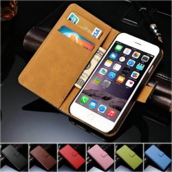 Stand Design Real Leather Phone Case For iPhone 6 6G 4.7 Inch Wallet Style & Flip Style Luxury Back Cover With Card Slot New