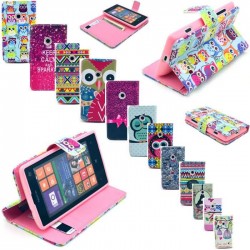 Stand Wallet Phone Case With Colorful Owl Pattern Flip Phone Bag 5 pcs Back Cover With Card Slots For Nokia Lumia N520
