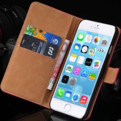 Top Quality Luxury Genuine Leather Flip Case for iPhone 6 4.7 inch Wattet Style With Card Slot Phone Bag Cover for iphone6 FLM