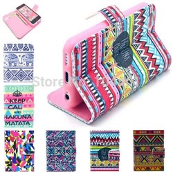 Tribal Pattern Wallet Stand Leather Case For iPhone 5C Flip Cover Phone Pouch With Card Holder AB0623