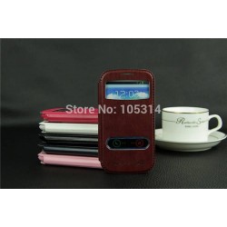 Ultra Thin Leather S3 i9300 Case Double View Window Stand Flip Cover Shell for Samsung Galaxy S3 S III i9300