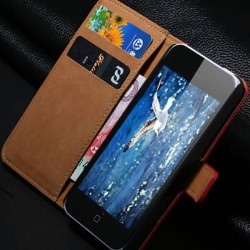 Ultrathin Split Leather Case for Iphone 5 5s Wallet Cover With Magnetic Buckle Card Holder Stand Function RCD01249