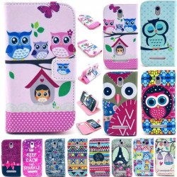 Various Owl & Tower Leather Case for HTC Desire 500 506E Flip Stand Leather Case Back Cover for HTC Desire 500 506E Phone Cases