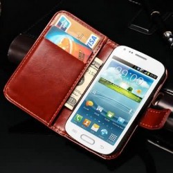 Vintage Wallet with Card Holder Stand PU Leather Case For Samsung Galaxy Trend Duos S7562 Phone Bag