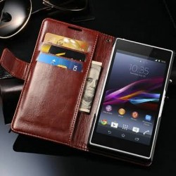 Vintage Wallet With Stand PU Leather Case for Sony Xperia Z2 C770x D6502 D650 Bag Luxury Cover With Card Holder