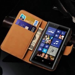 Wallet Case For Nokia Lumia 520 Genuine Leather Stand Design Flip Bag Cover With Credit Card Holder New Arrival