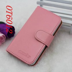 With stand function card slots Crystal glossy leather phone cases flip cover for Alcatel One Touch idol mini ot6012 OT 6012D
