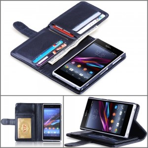 Buy Z1 Wallet PU Leather Phone Case For Sony_Xperia Z1 L39h Case Stand Design With 6 Card Holders Business Man Flip Cover online
